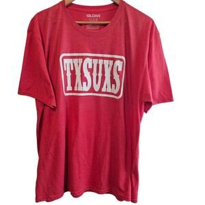 Texas Sucks T-Shirt Mens Large Heather Red TXSUXS Boomer Sooner OU Oklahoma Fans